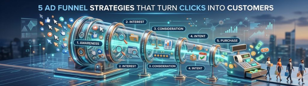 Ad Funnel Strategies to turn clicks into customers and increase conversions